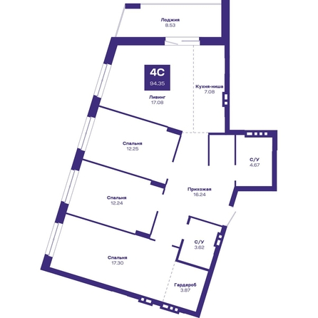 
  Продается 4-комн. квартира, 94.35 м², ЖК Базилик, дом 2
. Фото 3.