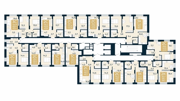 
   Продам 2-комнатную, 44.8 м², Первый на Есенина, дом 3

. Фото 1.