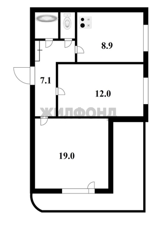 
  Продается 2-комн. квартира, 51.2 м², Ипподромская ул, д. 30
. Фото 14.