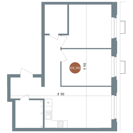 
  Продается 3-комн. квартира, 59.9 м², ЖК 19/56 Кварталы Телецентра, сек 3
. Фото 1.
