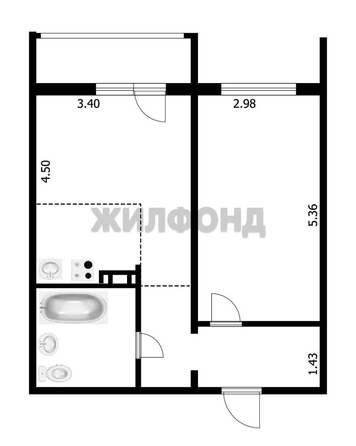 
  Продается 1-комн. квартира, 43 м², Виктора Уса ул, д. 7
. Фото 2.