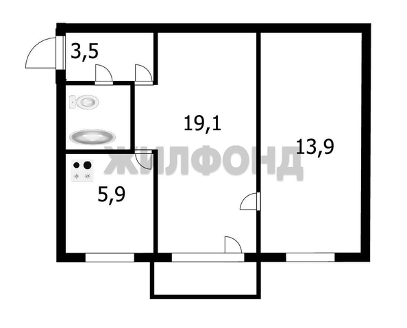 
  Продается 2-комн. квартира, 46 м², Достоевского ул, д. 3
. Фото 18.