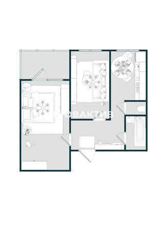 
  Продается 2-комн. квартира, 43 м², Нарымская ул, д. 19
. Фото 24.
