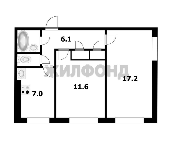 
   Продам 2-комнатную, 46.5 м², Линейная ул, 31/1

. Фото 1.