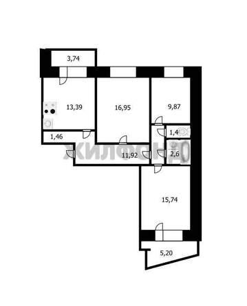 
   Продам 3-комнатную, 74.1 м², Приморская ул, 10/1

. Фото 23.