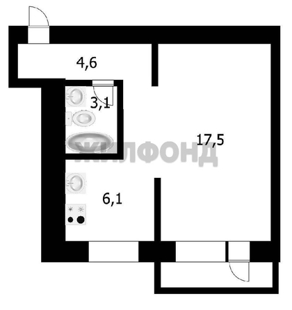 
  Продается 1-комн. квартира, 32 м², Богдана Хмельницкого ул, д. 6
. Фото 11.