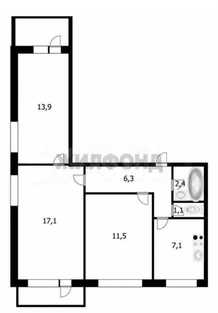 
  Сдается 3-комн. квартира, 63 м², Ватутина ул, д. 11/2
. Фото 23.