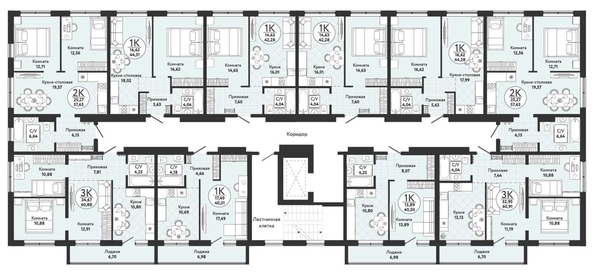 
  Продается 1-комн. квартира, 40.5 м², ЖК Одоевский, дом 4
. Фото 1.