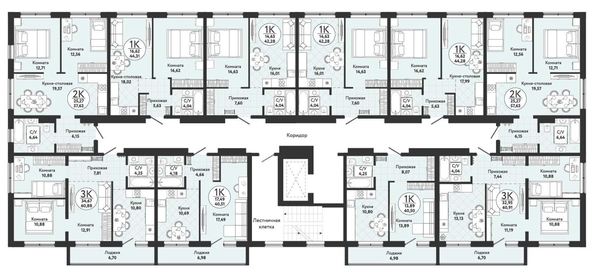 
  Продается 1-комн. квартира, 40.5 м², ЖК Одоевский, дом 4
. Фото 1.