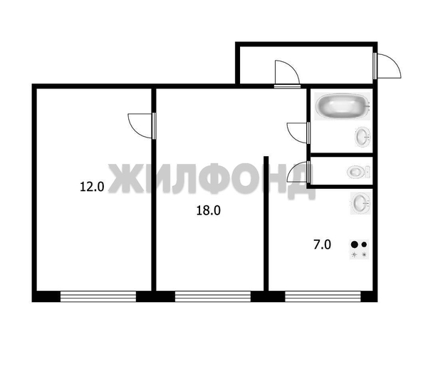 
  Продается 2-комн. квартира, 47.5 м², Нарымская ул, д. 21
. Фото 13.