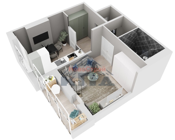 
  Продается 1-комн. квартира, 44 м², ЖК Гранатовый, дом 36/1
. Фото 3.