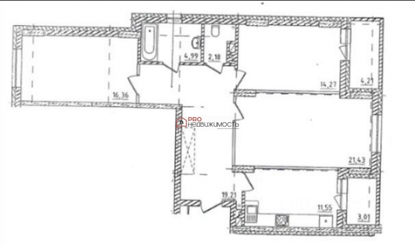 
  Продается 3-комн. квартира, 89.9 м², ЖК 25 лет октября, дом 2
. Фото 27.
