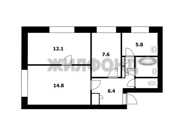 
  Продается 3-комн. квартира, 51.2 м², Ягодная ул, д. 19
. Фото 16.