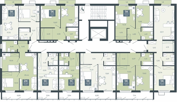 
  Продается 2-комн. квартира, 52.86 м², ЖК Дом в Мичуринском, корпус 2.3
. Фото 1.