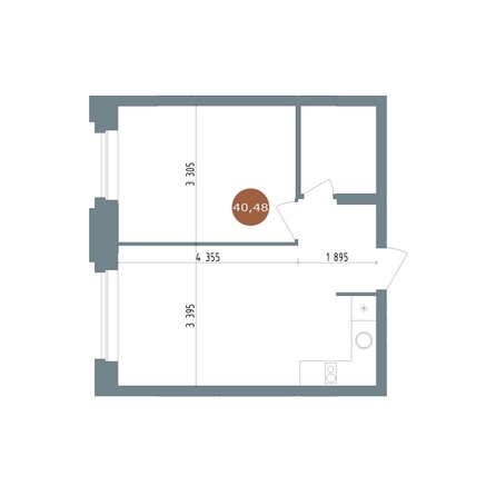 
  Продается 2-комн. квартира, 40.48 м², ЖК 19/56 Кварталы Телецентра, сек 4
. Фото 1.