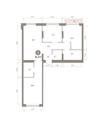 
  Продается 3-комн. квартира, 81.2 м², ЖК Лебедевский квартал, дом 1
. Фото 1.