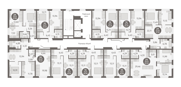 
  Продается 1-комн. квартира, 42.23 м², ЖК Первый на Титова
. Фото 1.