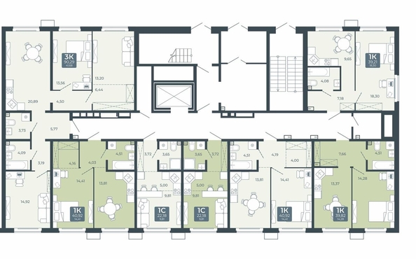 
  Продается 1-комн. квартира, 39.82 м², ЖК Дом в Мичуринском, корпус 2.2
. Фото 1.