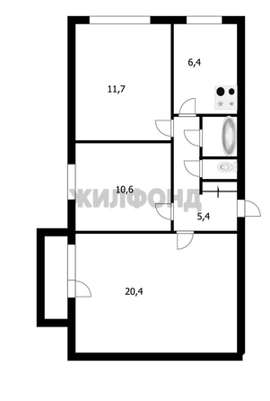
  Продается 3-комн. квартира, 58.1 м², Лермонтова ул, д. 36
. Фото 23.