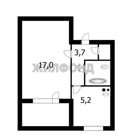 
  Продается 1-комн. квартира, 29.1 м², Кропоткина ул, д. 267
. Фото 11.
