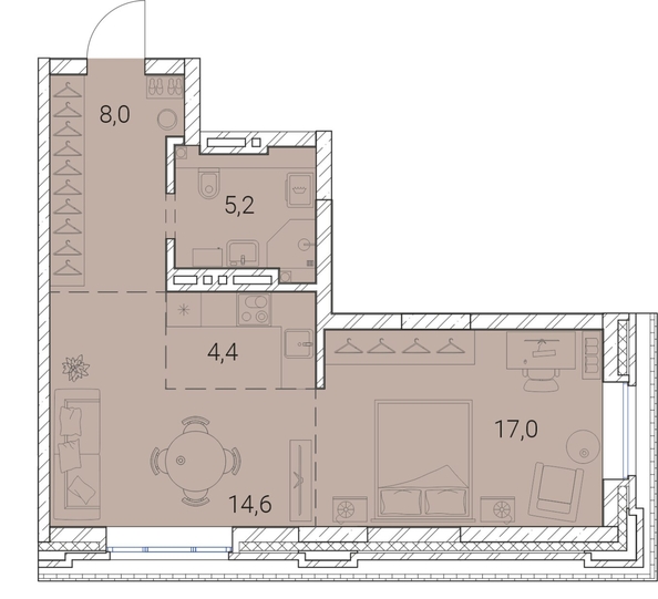 
  Продается 1-комн. квартира, 49.2 м², ЖК Тайм Сквер
. Фото 19.