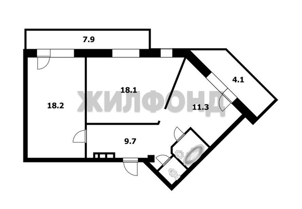 
  Продается 2-комн. квартира, 62.3 м², Шевченко ул, д. 11
. Фото 25.