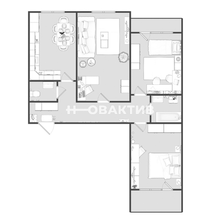 
  Продается 3-комн. квартира, 74.2 м², Виктора Уса ул, д. 1/1
. Фото 19.