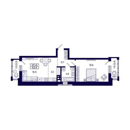 
  Продается 2-комн. квартира, 53.9 м², ЖК Grando (Грандо)
. Фото 1.