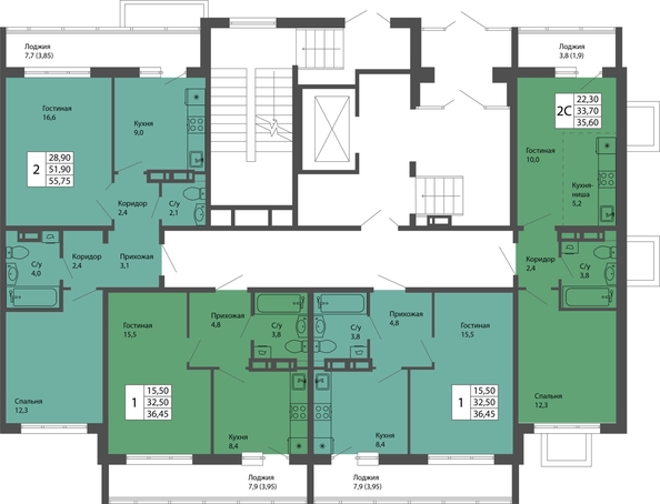 
  Продается 1-комн. квартира, 36.45 м², ЖК Родина, дом 3
. Фото 18.