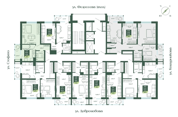 
  Продается 2-комн. квартира, 56.46 м², ЖК Мичурин
. Фото 1.