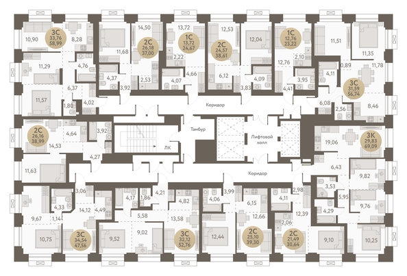 
  Продается 3-комн. квартира, 47.56 м², ЖК Urban-peaks (Городские вершины)
. Фото 1.