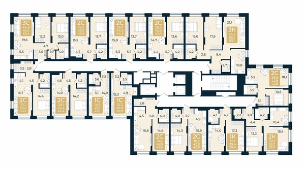 
  Продается 2-комн. квартира, 43.8 м², ЖК Первый на Есенина, дом 3
. Фото 1.