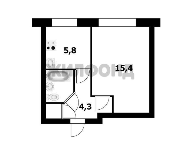 
  Продается 1-комн. квартира, 29.1 м², Широкая ул, д. 121
. Фото 6.
