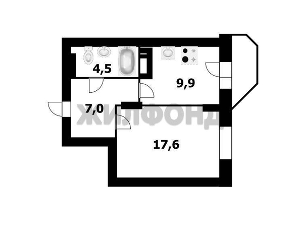 
  Продается 1-комн. квартира, 39 м², Северная ул, д. 13
. Фото 32.