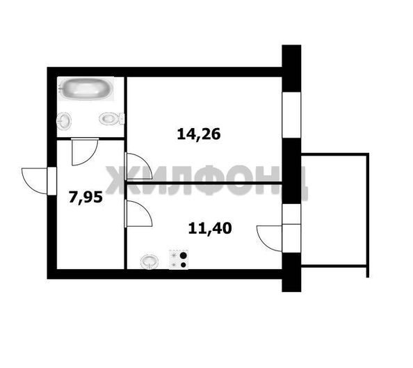 
  Продается 1-комн. квартира, 36.8 м², ЖК Акация на Ватутина, дом 3
. Фото 13.