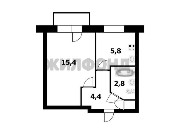 
  Продается 1-комн. квартира, 29.4 м², Комсомольская ул, д. 25
. Фото 15.