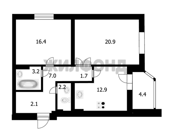
  Продается 2-комн. квартира, 66.9 м², Восточная ул, д. 115
. Фото 15.