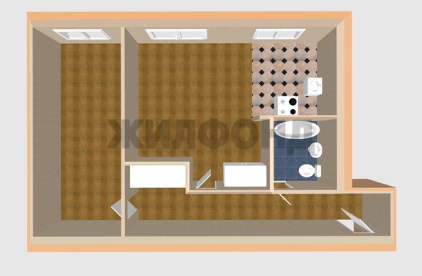 
  Продается 2-комн. квартира, 44 м², Богдана Хмельницкого ул, д. 10/2
. Фото 11.