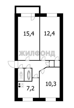 
  Продается 3-комн. квартира, 59.8 м², Полтавская ул, д. 45
. Фото 3.