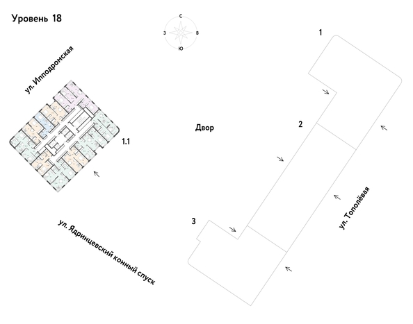 
  Продается 2-комн. квартира, 62.02 м², ЖК Страна.Тополевая, корпус 1
. Фото 1.