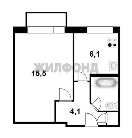 
  Продается 1-комн. квартира, 28.7 м², Кубовая ул, д. 107
. Фото 9.