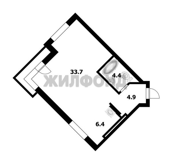 
  Продается 1-комн. квартира, 49.4 м², ЖК Марсель-2, дом 2 секция 1,2
. Фото 20.