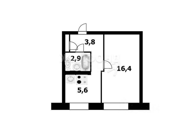 
  Сдается 1-комн. квартира, 29 м², Блюхера ул, д. 17/2
. Фото 11.