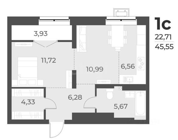 
  Сдается 2-комн. квартира, 46 м², Лобачевского ул, д. 51/2
. Фото 11.