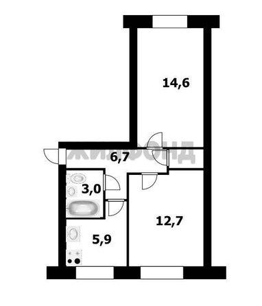 
  Продается 2-комн. квартира, 45 м², Немировича-Данченко ул, д. 28/3
. Фото 13.