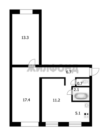 
  Продается 3-комн. квартира, 56.5 м², Горького ул, д. 10
. Фото 14.