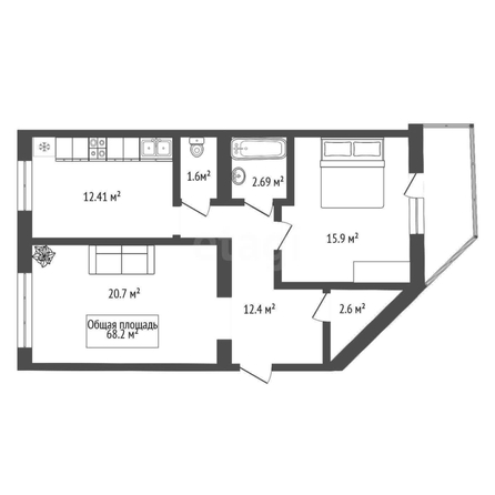 
  Продается 2-комн. квартира, 68.2 м², Выборная ул, д. 125/1
. Фото 15.
