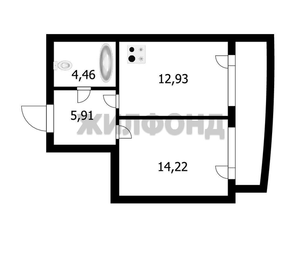 
  Продается 1-комн. квартира, 38.5 м², Ипподромская ул, д. 48
. Фото 2.
