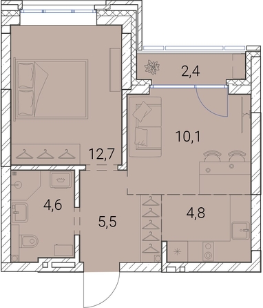 
  Продается 1-комн. квартира, 40.1 м², ЖК Тайм Сквер
. Фото 19.