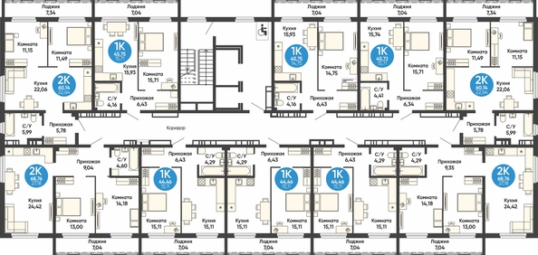 
  Продается 2-комн. квартира, 68.76 м², ЖК Квартал на Большой, дом 1
. Фото 1.